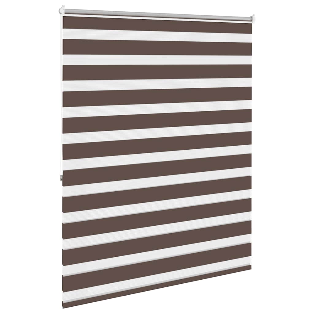 Store enrouleur zébré 120,9 x 175 cm, largeur du tissu 116,7 cm, marron café