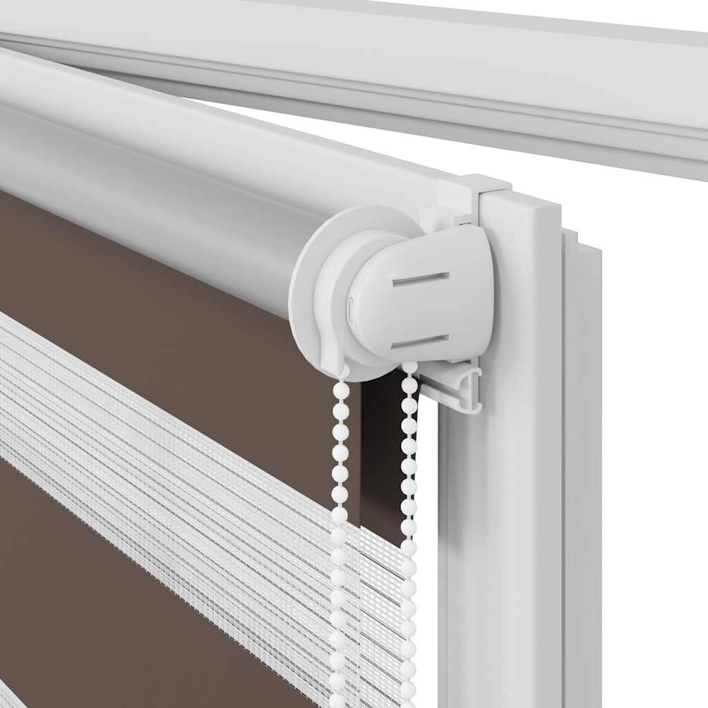 Store enrouleur zébré 120,9 x 175 cm, largeur du tissu 116,7 cm, marron café