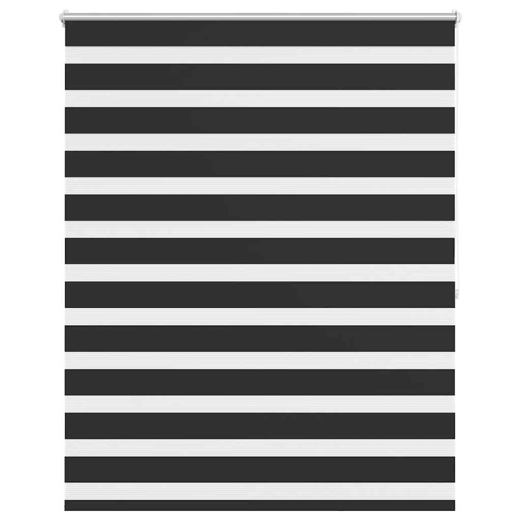 Store enrouleur zébré 140,9 x 175 cm, largeur du tissu 136,7 cm, noir