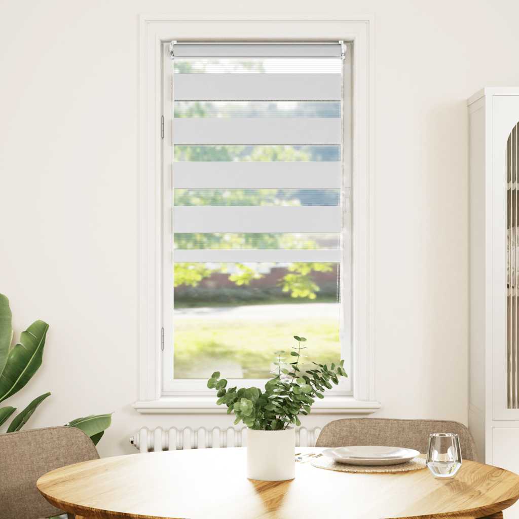 Store zébré 40,9 x 100 cm, largeur du tissu 36,7 cm, blanc