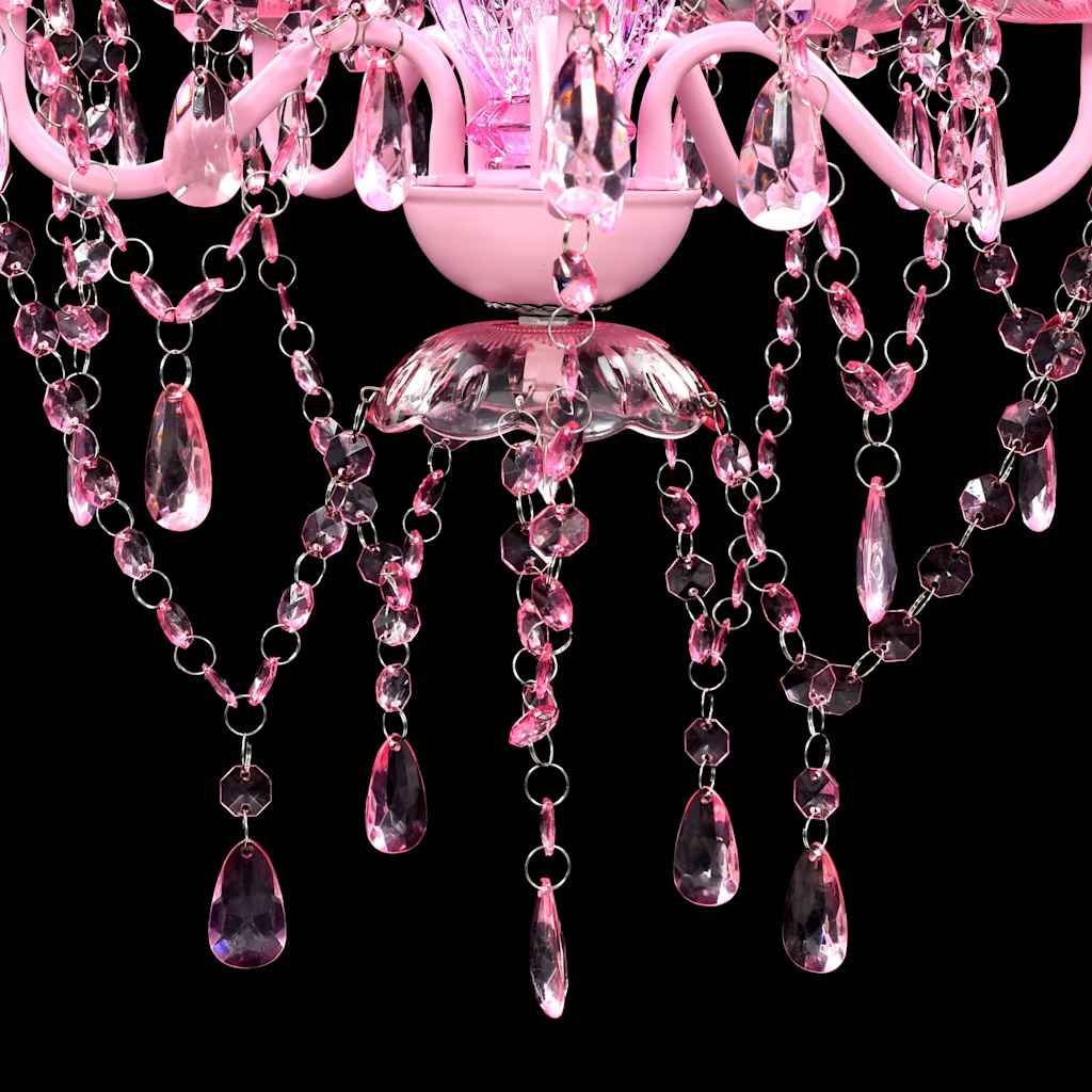 Chandelier 5 Bulbs Pink