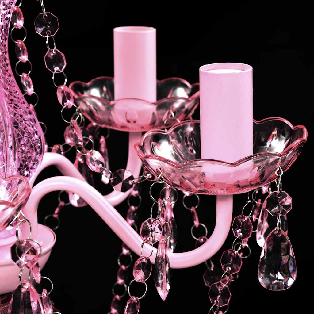 Chandelier 5 Bulbs Pink