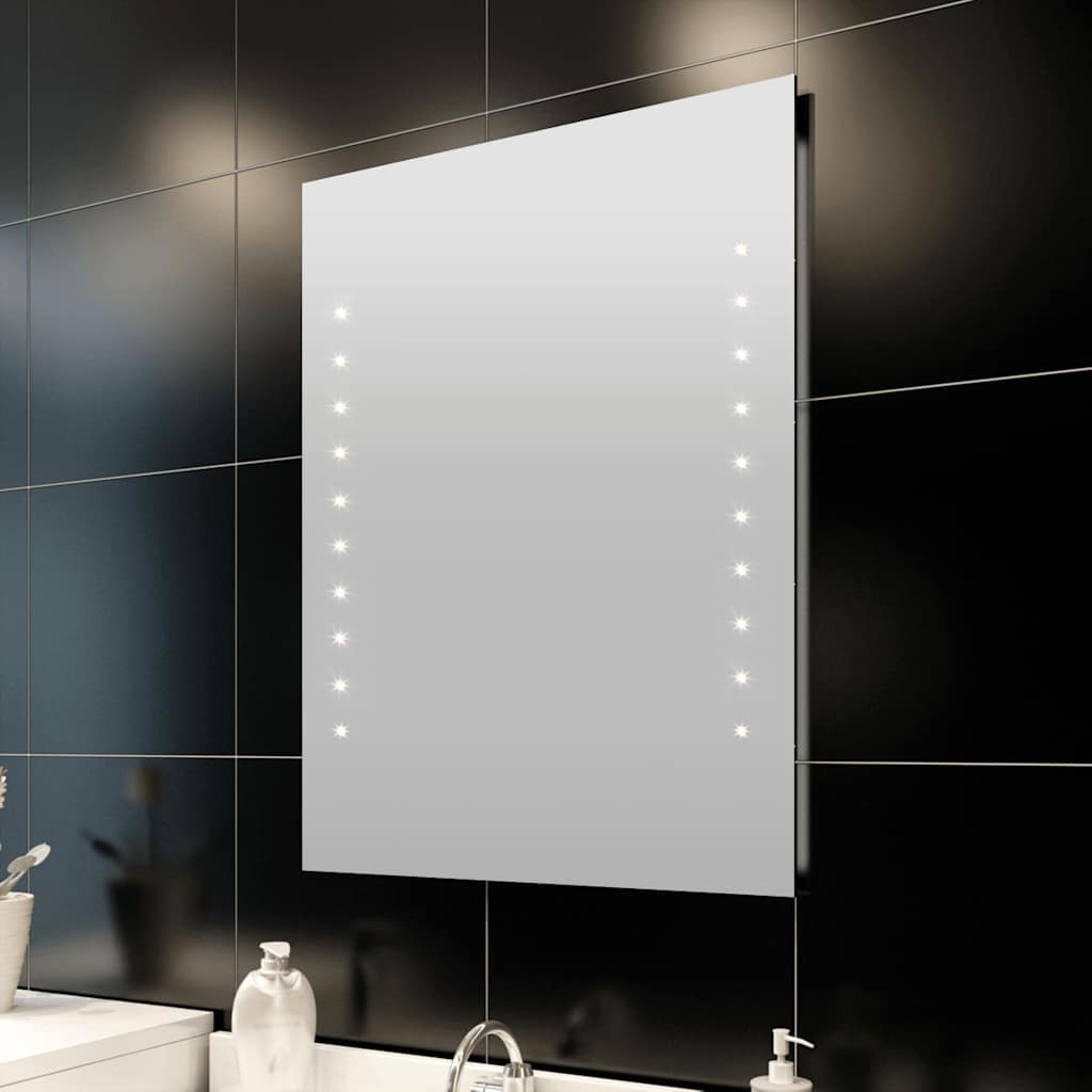 Miroir de salle de bain avec lumières LED 60 × 80 cm