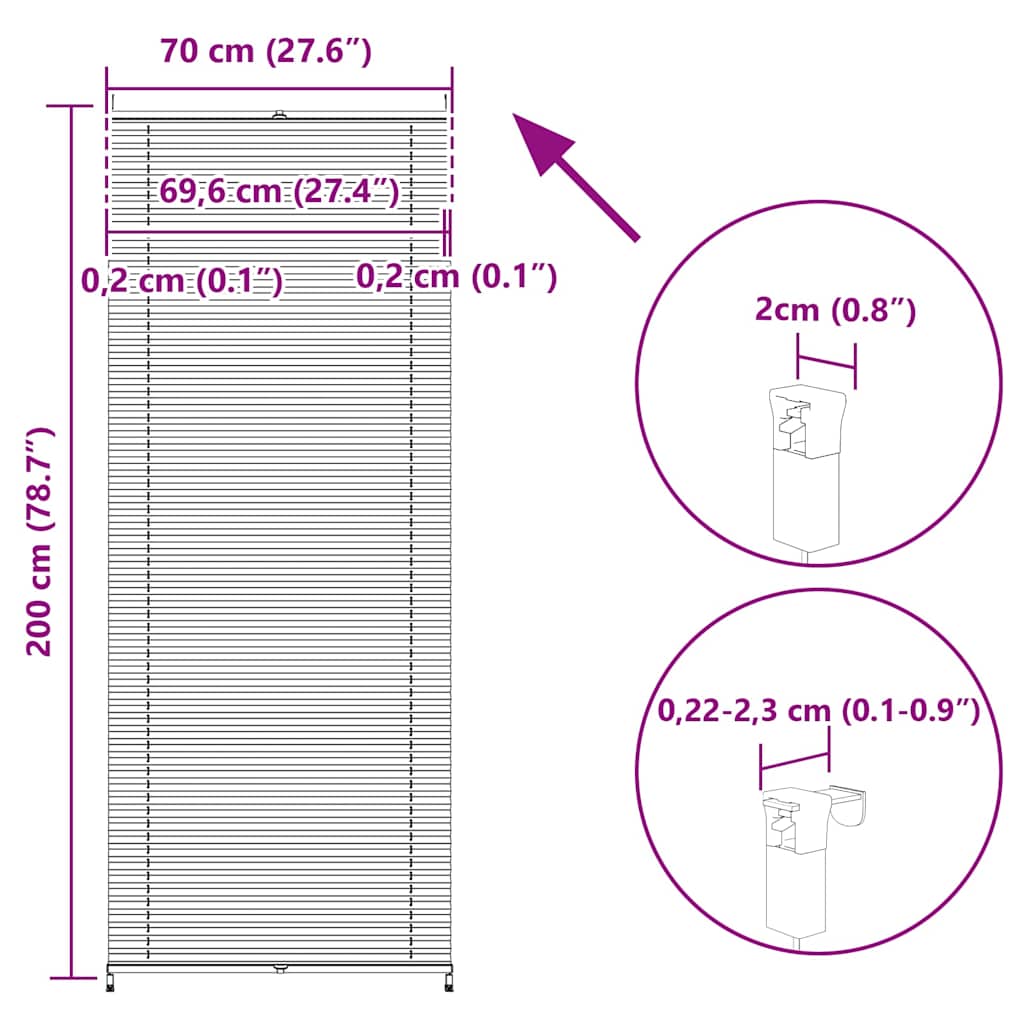 Plissee Faltrollo Rollo Plisseerollo 70x200cm Creme
