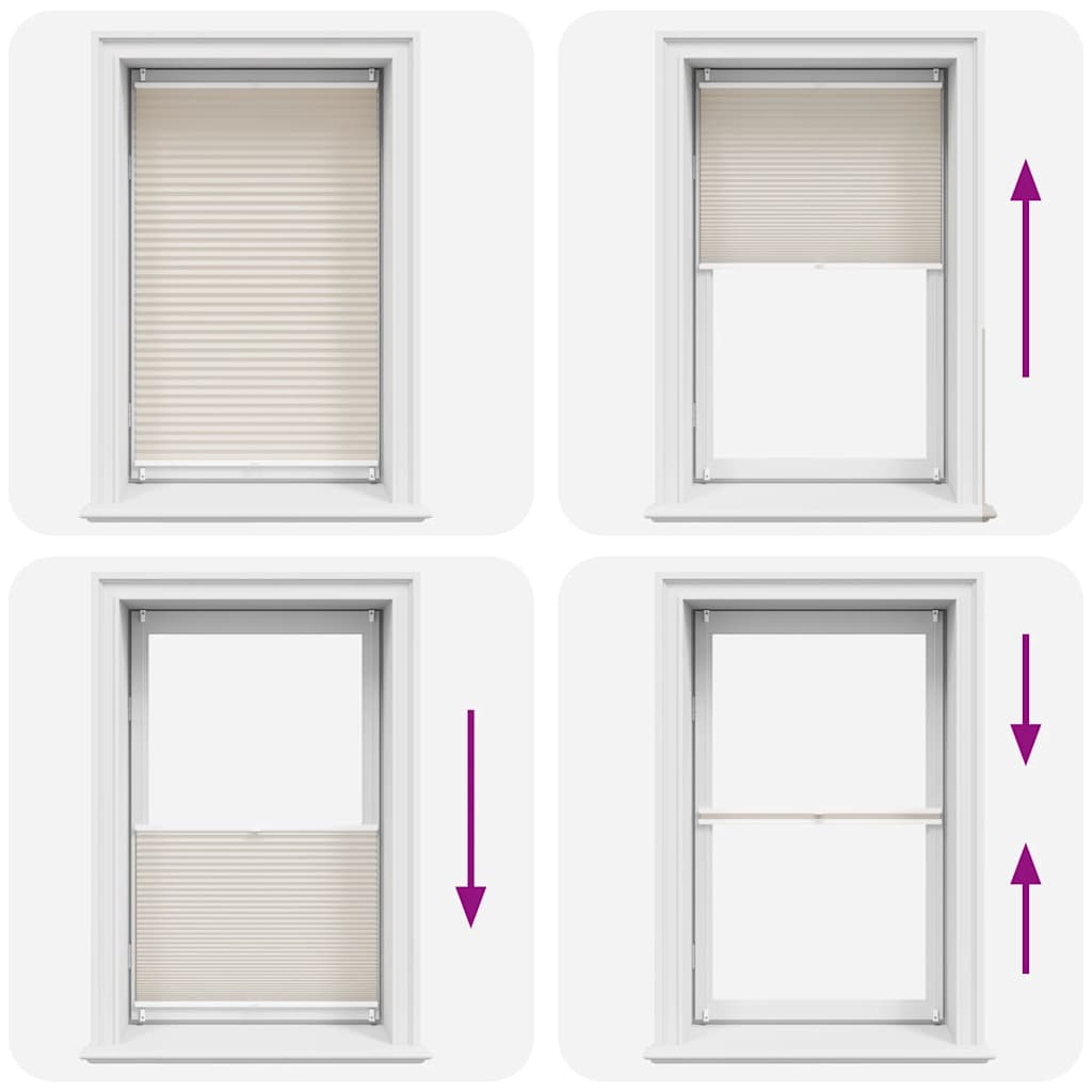 Pleated Blind Roller Blind Venetian Blind Clamp-On 90x125cm Cream
