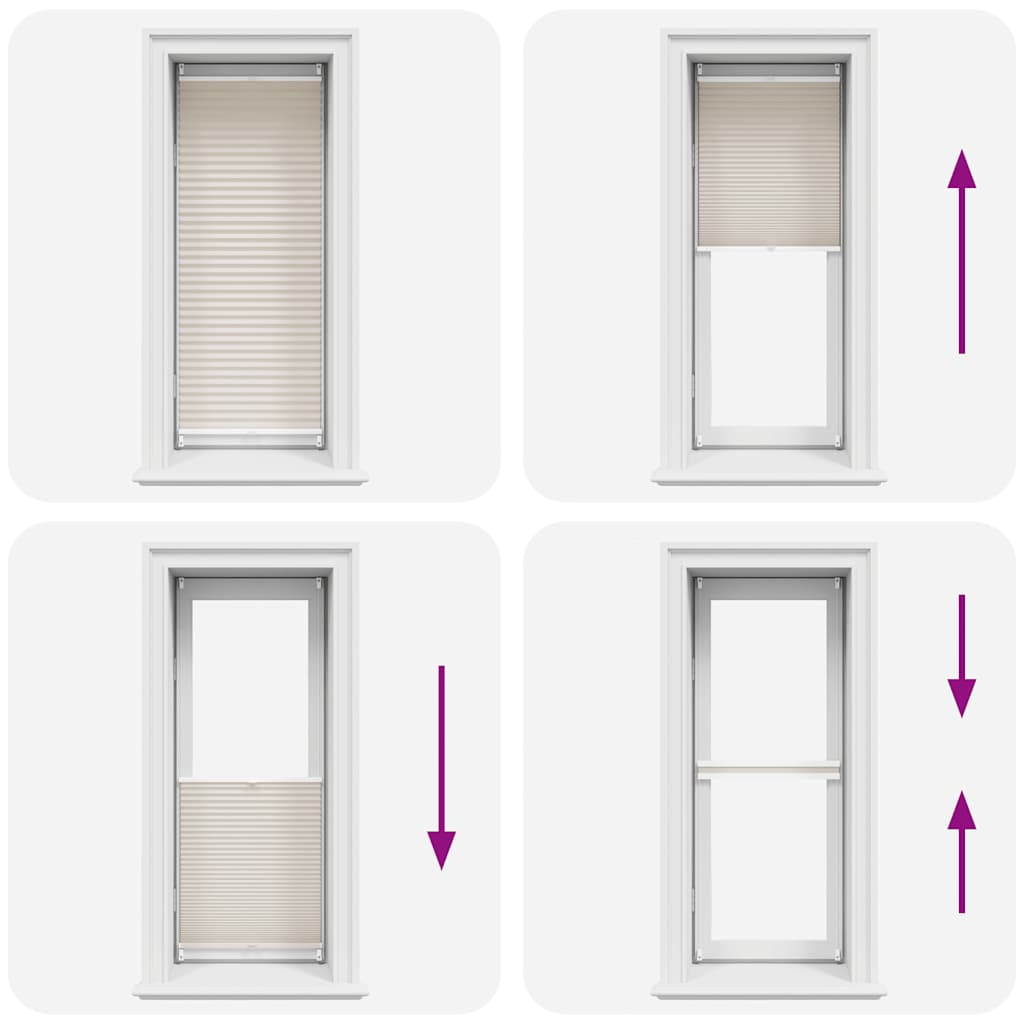 Pleated Blind Roller Blind Pleated Roller Blind 40x100cm Cream