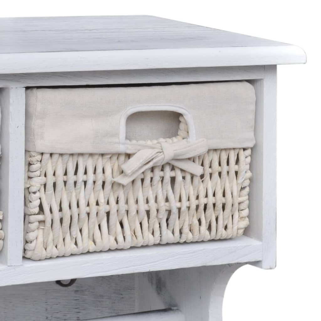 Étagère murale blanche 60x23,5x33 cm Bois de paulownia