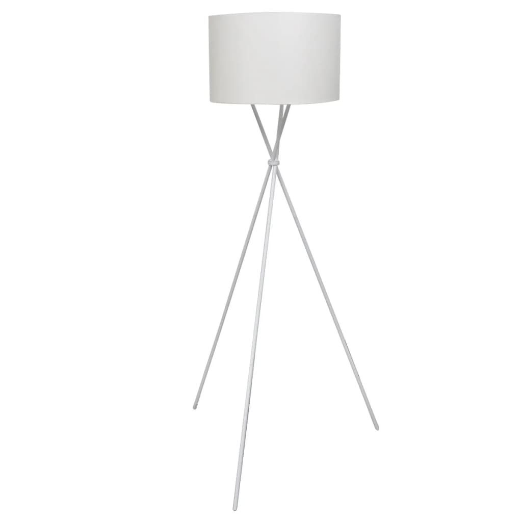 Lampadaire avec abat-jour et pied haut Blanc