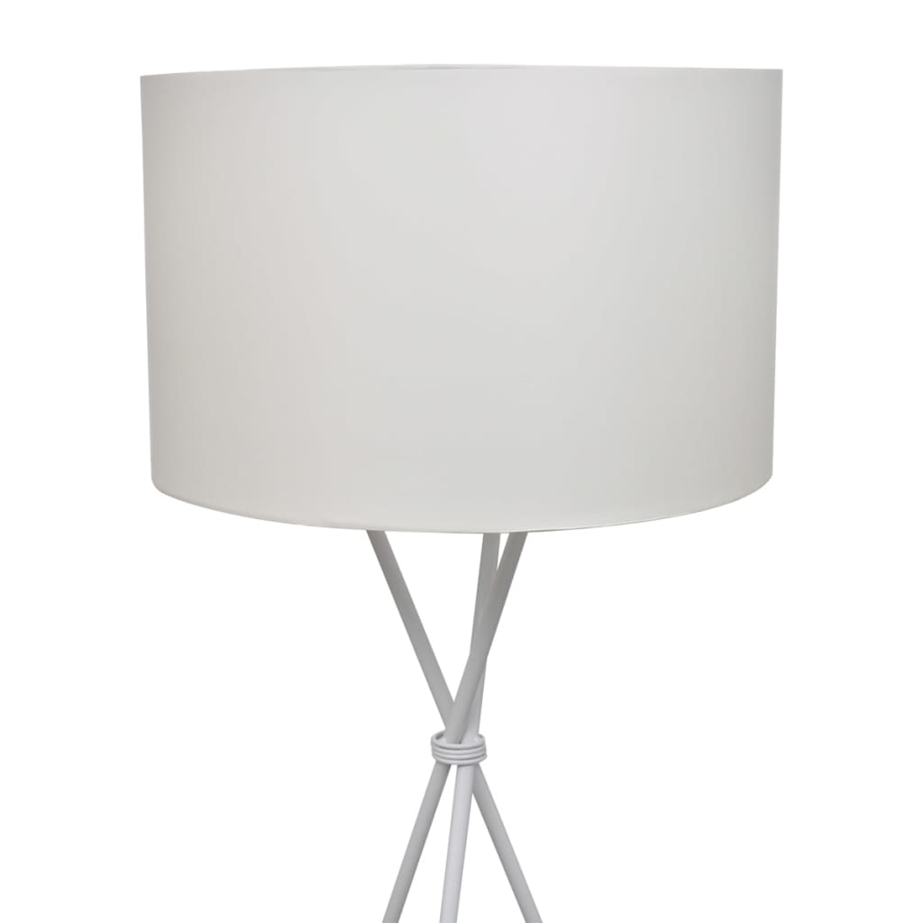 Lampadaire avec abat-jour et pied haut Blanc