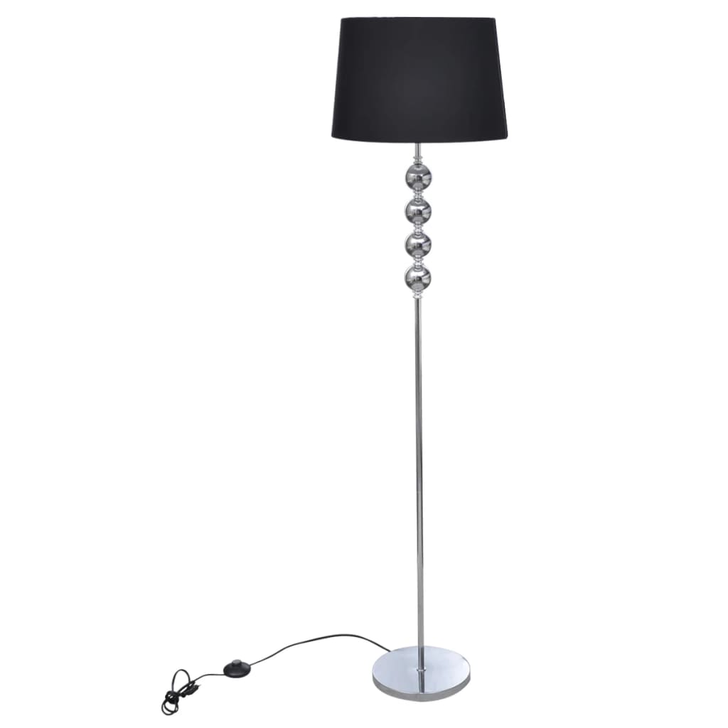 Floor Lamp with 4-Ball Decorative Element Black
