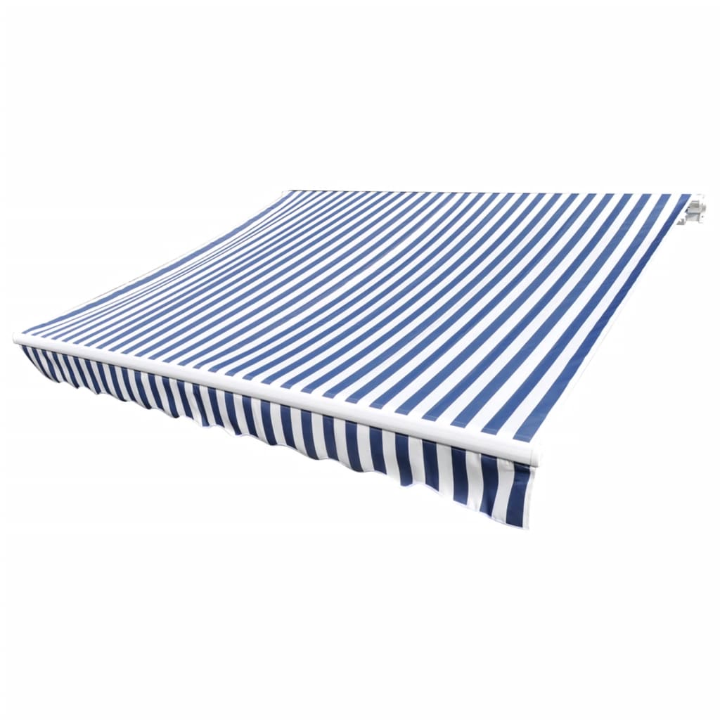 Markisenbespannung Canvas Blau & Weiß 4x3 m (ohne Rahmen)