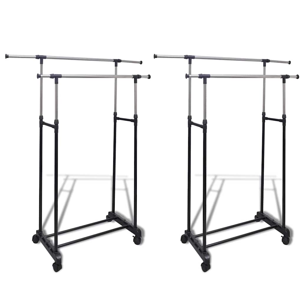 Adjustable Clothes Racks 2 pcs. 2 Hanging Rails