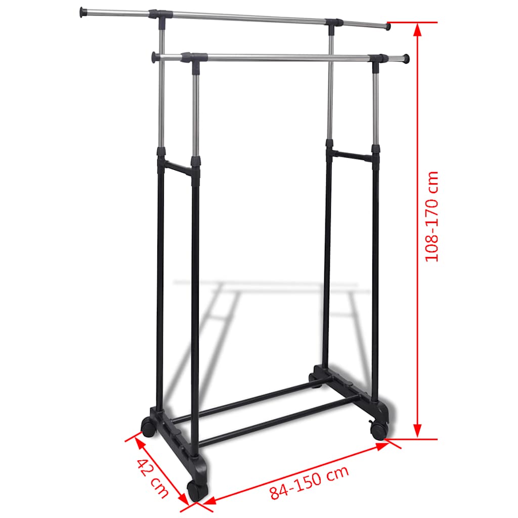 Adjustable Clothes Racks 2 pcs. 2 Hanging Rails