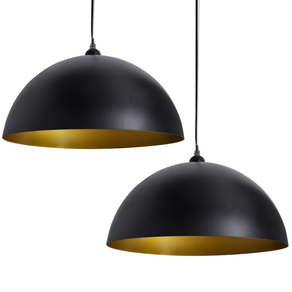 Ceiling light 2 pcs. Height adjustable Hemispherical Black