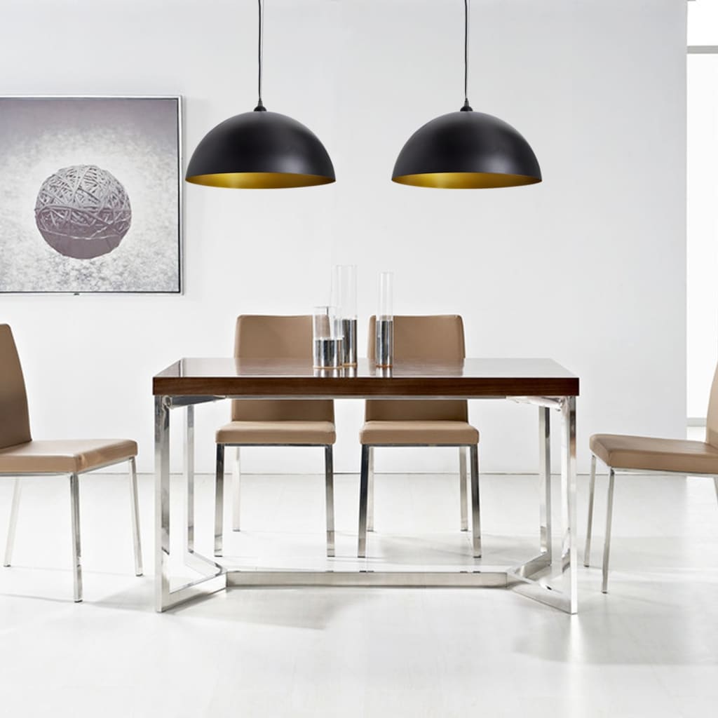 Ceiling light 2 pcs. Height adjustable Hemispherical Black