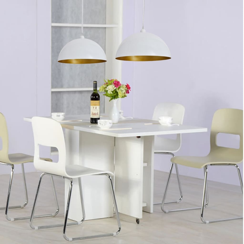 Ceiling Light 2 pcs. Height-Adjustable Hemispherical White