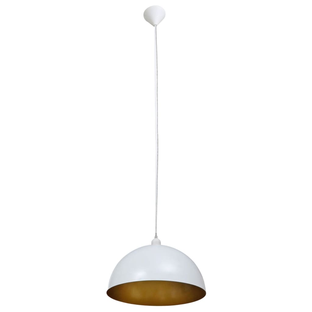 Ceiling Light 2 pcs. Height-Adjustable Hemispherical White