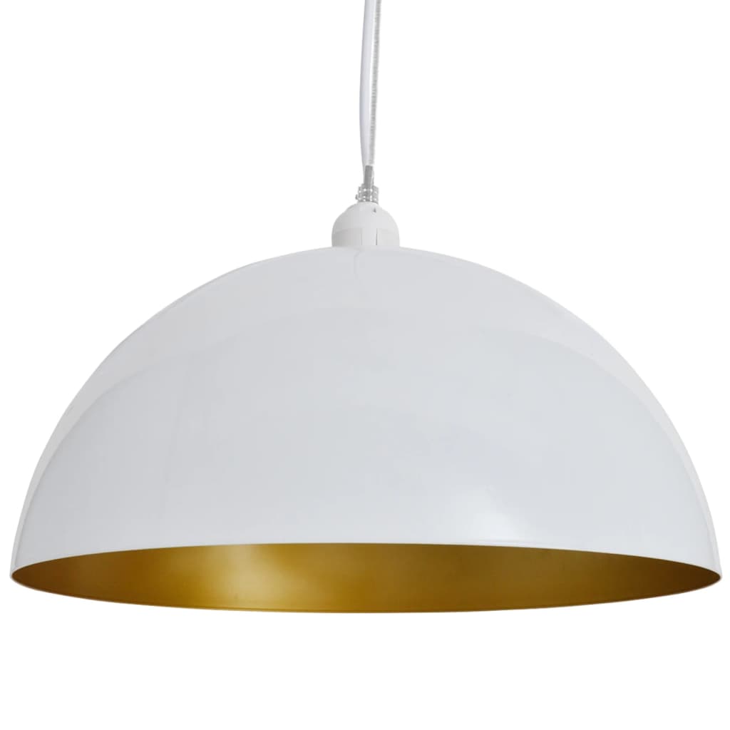 Ceiling Light 2 pcs. Height-Adjustable Hemispherical White