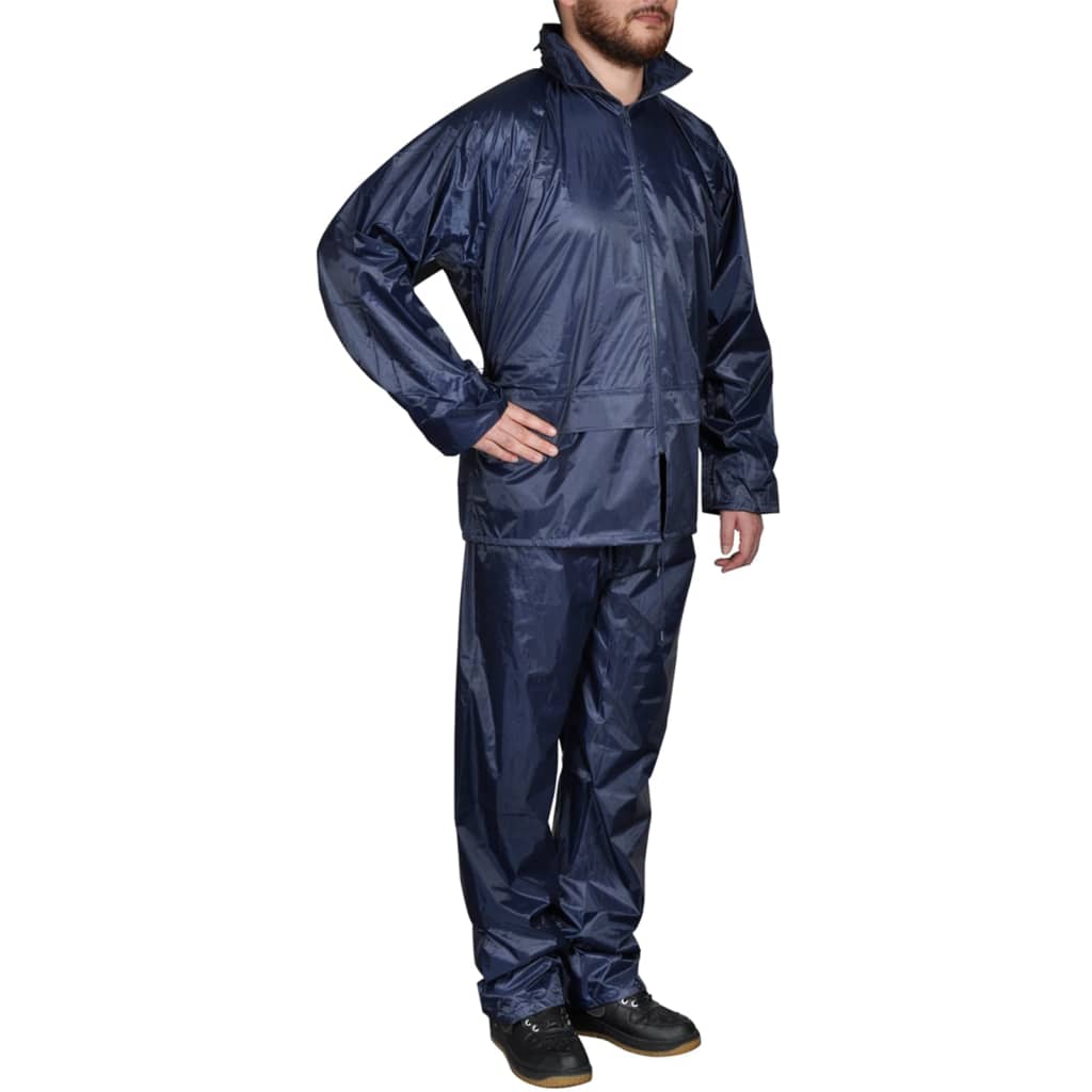 Imperméable bleu pour homme 2 pièces avec capuche taille XXL