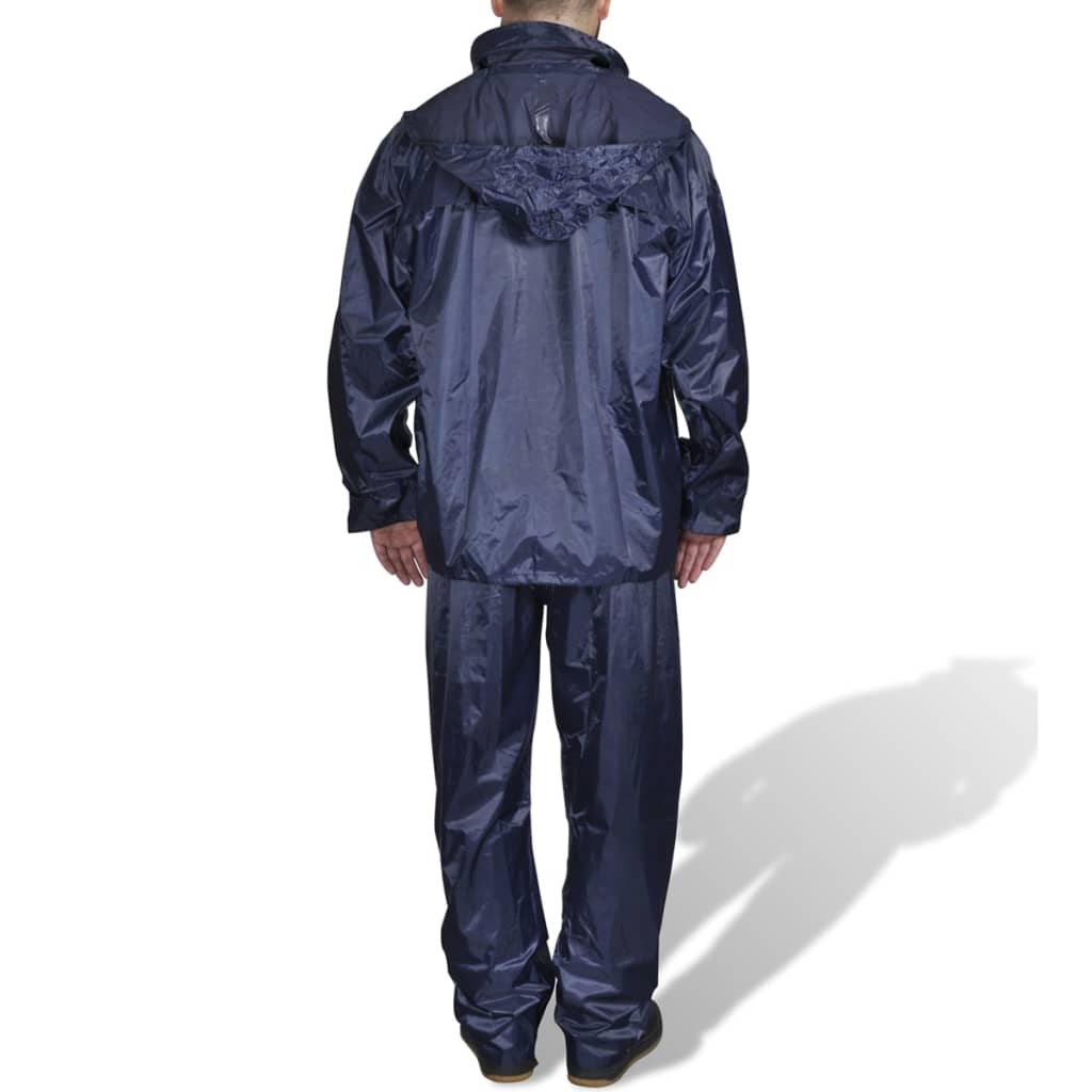 Imperméable bleu pour homme 2 pièces avec capuche taille XXL