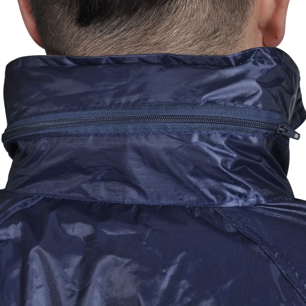 Imperméable bleu pour homme 2 pièces avec capuche taille XXL