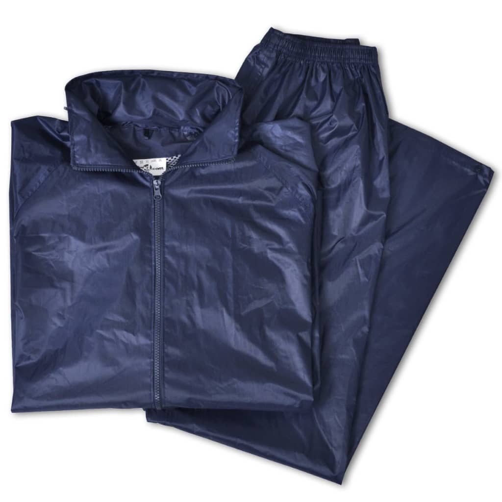 Imperméable bleu pour homme 2 pièces avec capuche taille XXL