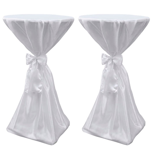 2 x Tablecloth Cover for High Table, white, 60 cm