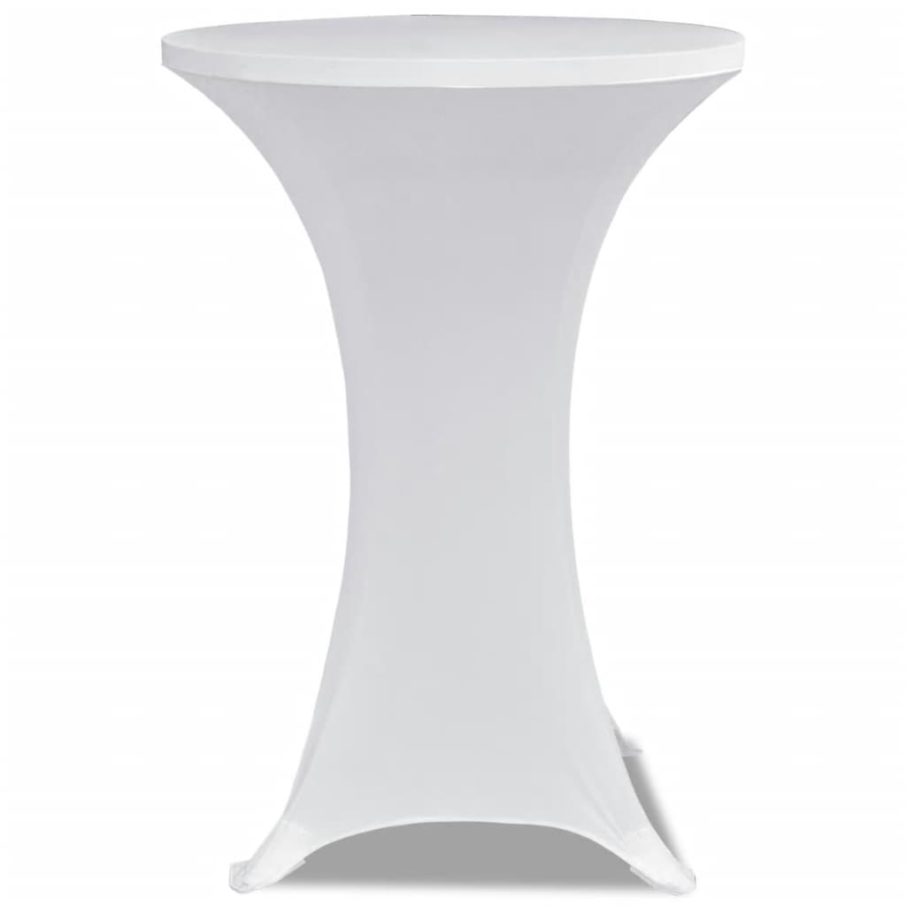 2 x housse de table pour mange-debout housse extensible Ø70 cm blanc
