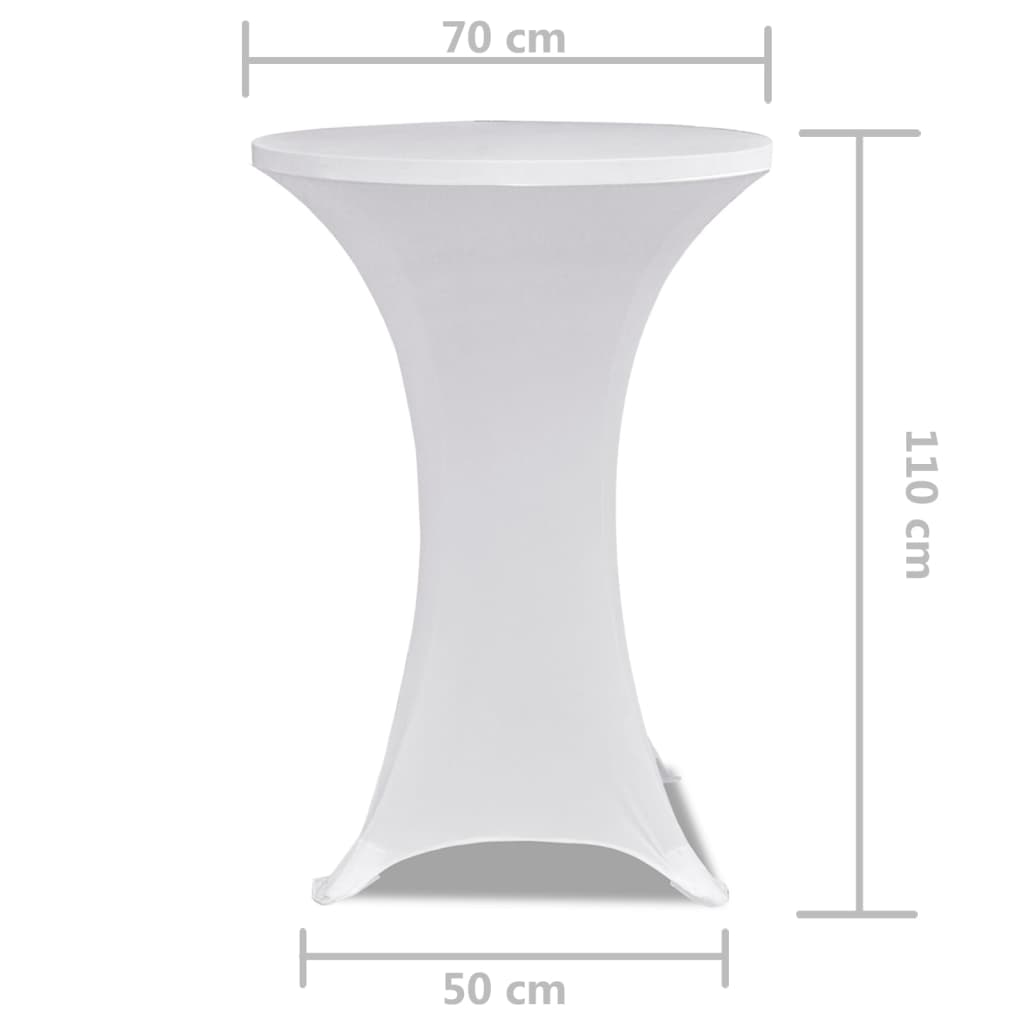 2 x housse de table pour mange-debout housse extensible Ø70 cm blanc
