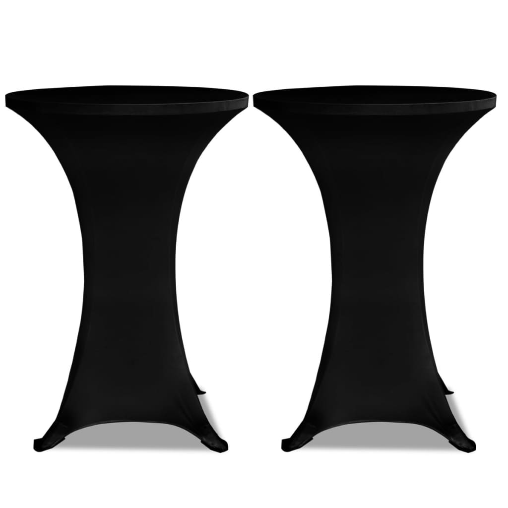 2 x Stretch Table Cover for Poseur Table Ø60 cm Black