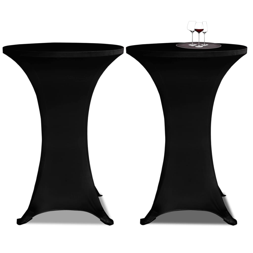 2 x Nappe stretch de mange-debout Ø70 cm noire