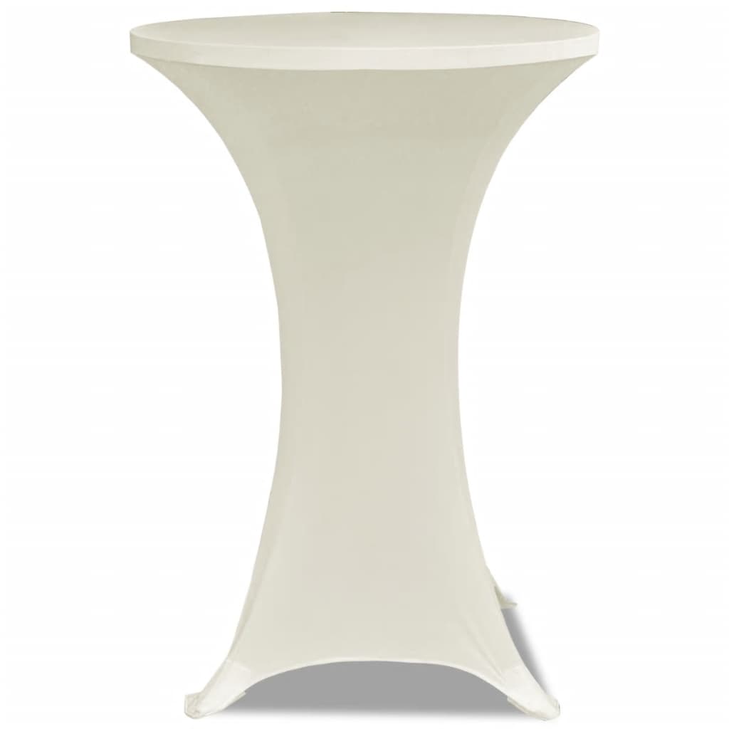 2 x stretch tablecloth for poseur table, Ø70 cm, cream-coloured