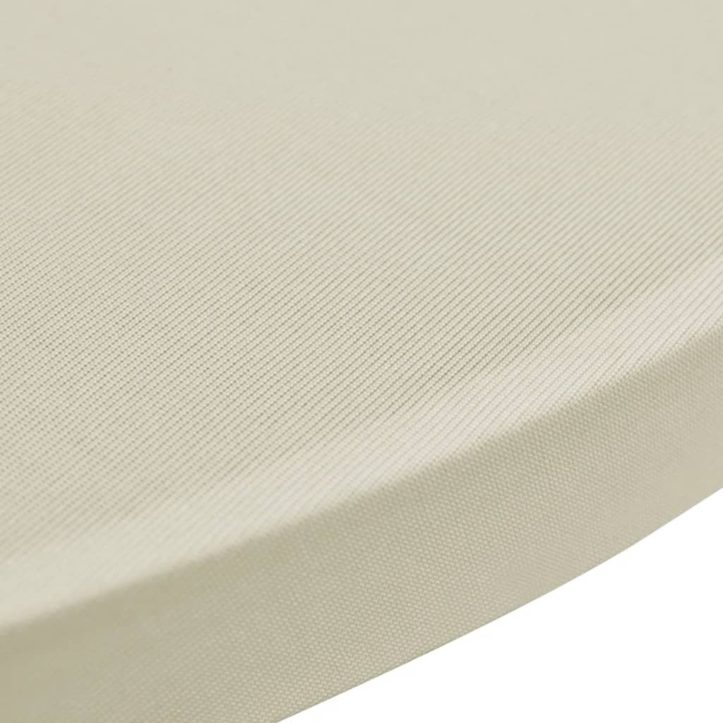 2 x stretch tablecloth for poseur table, Ø70 cm, cream-coloured