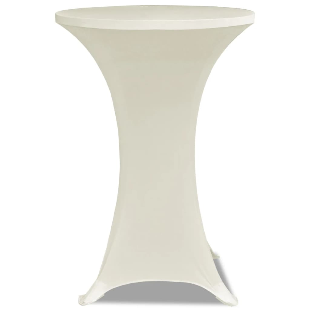 2 x Spandex Tablecloth for High Table Ø80 cm Cream