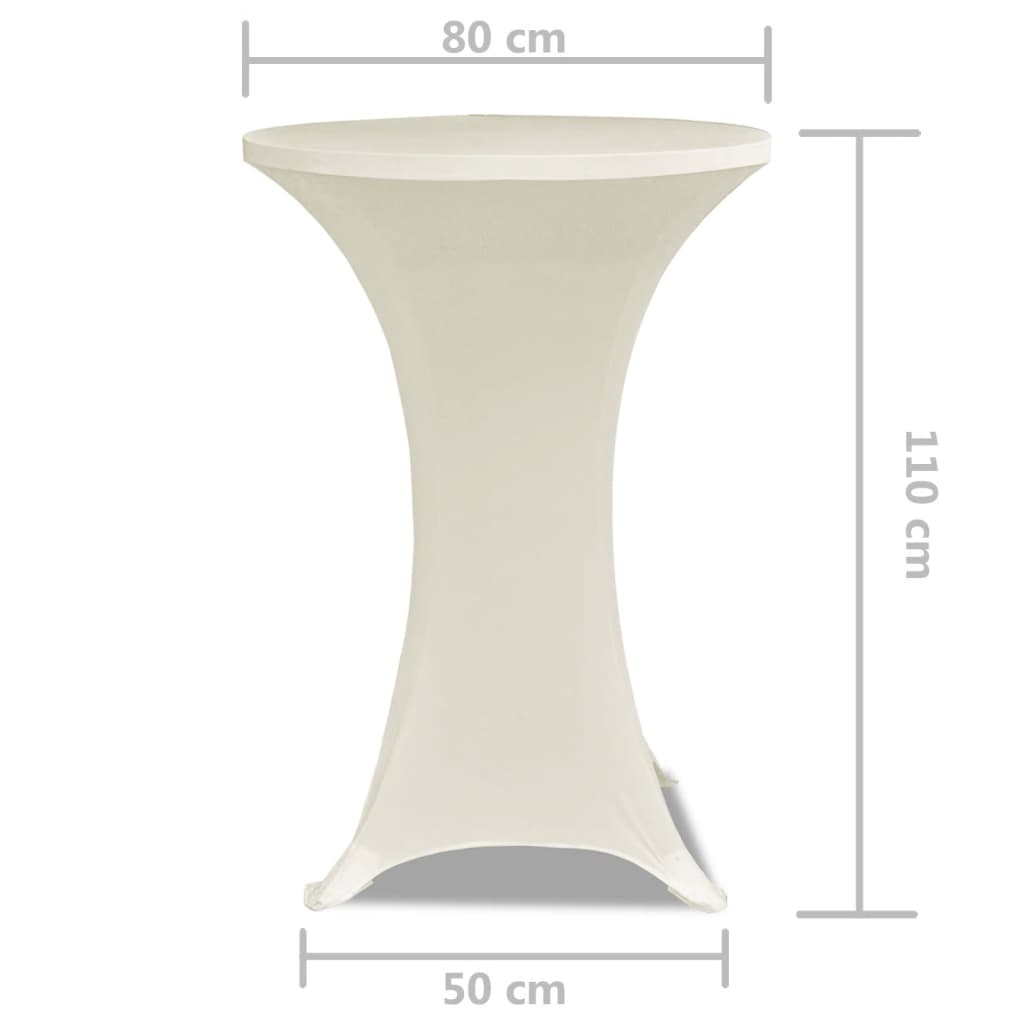 2 x Spandex Tablecloth for High Table Ø80 cm Cream