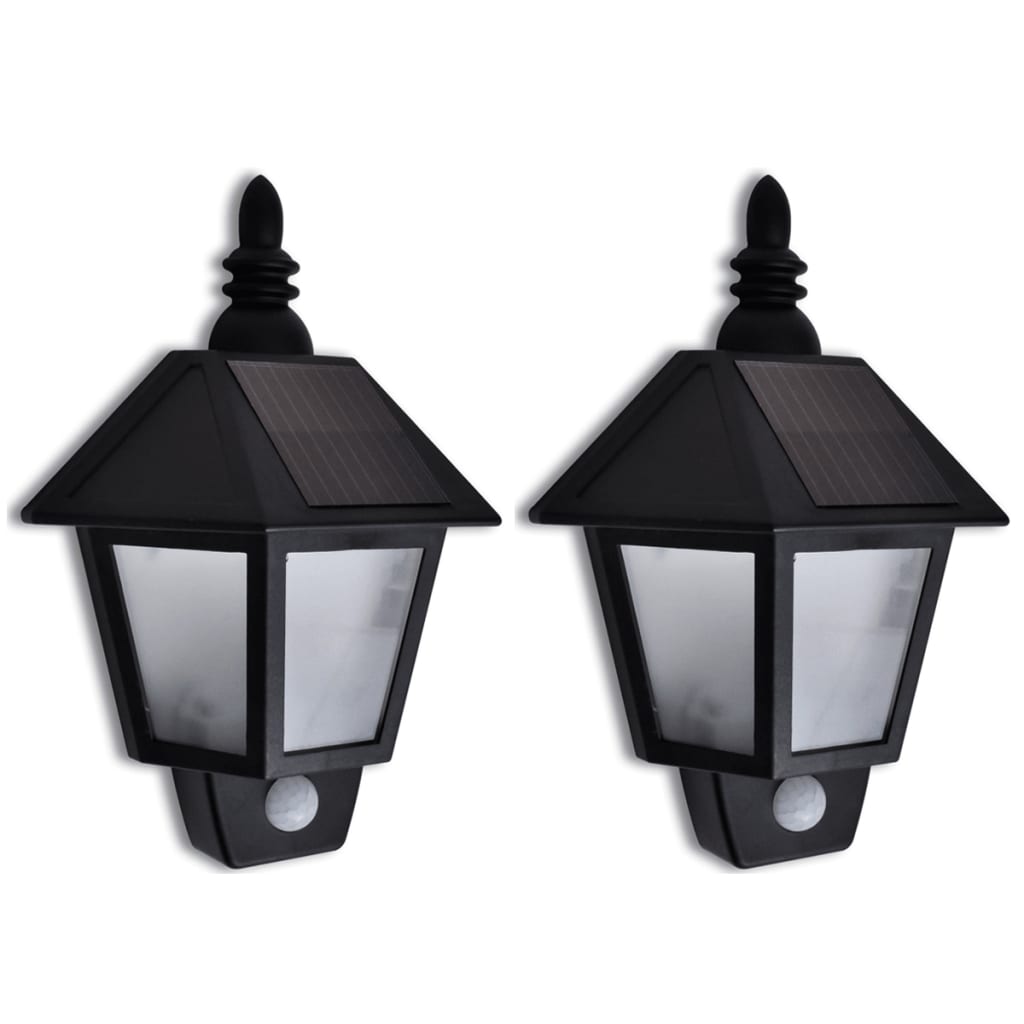 Solar Wall Lights with Motion Sensor, 2 pcs