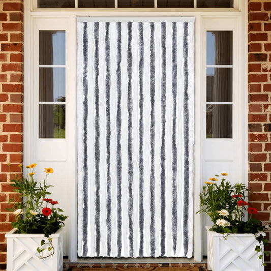 Insect Screen Curtain Grey and White 90x220 cm Chenille