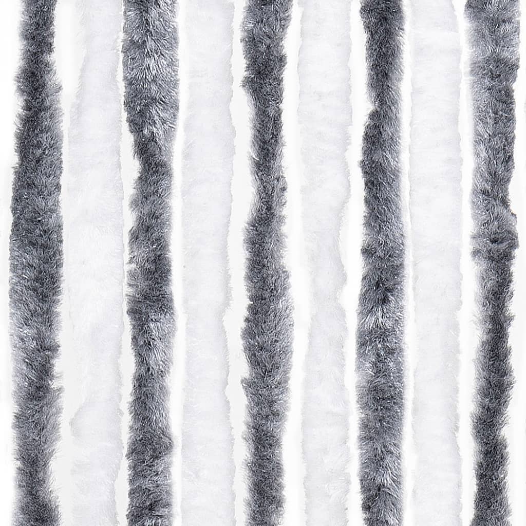 Moustiquaire de porte grise et blanche 100x220 cm chenille