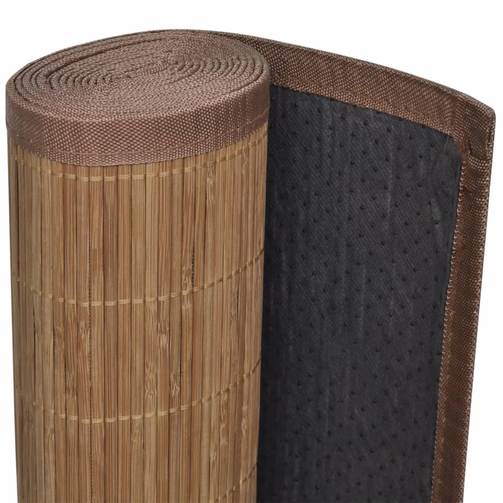 Tapis en bambou marron rectangulaire 150x200 cm