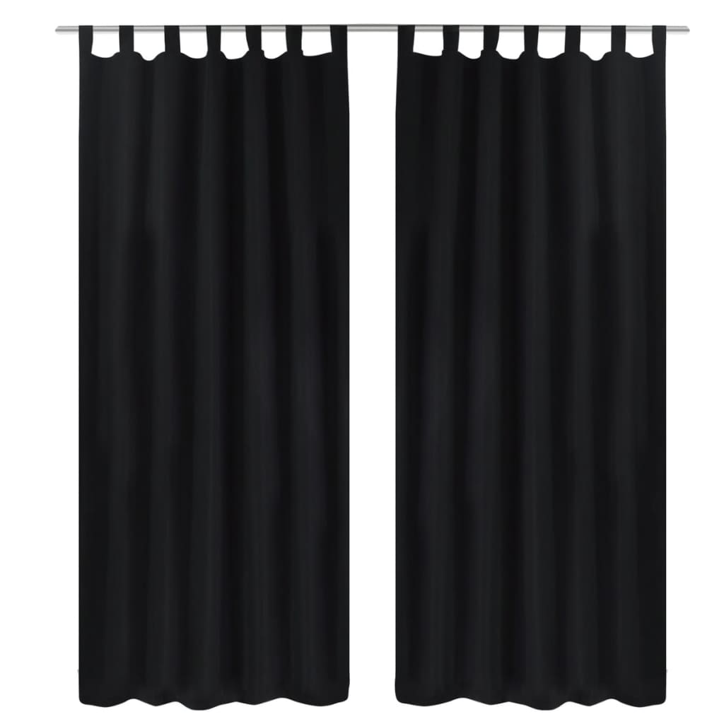 Rideaux en satin 2 pièces 140 x 175 cm Noir