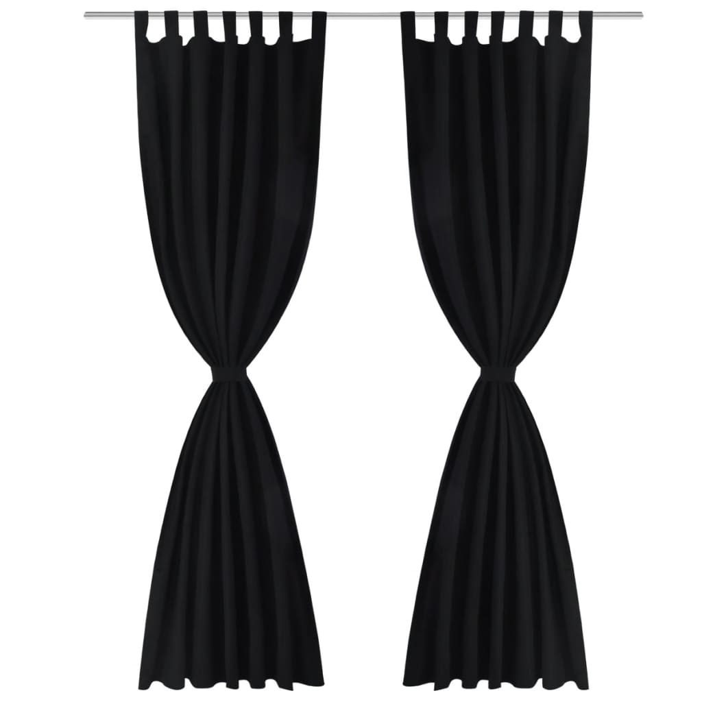 Rideaux en satin 2 pièces 140 x 175 cm Noir