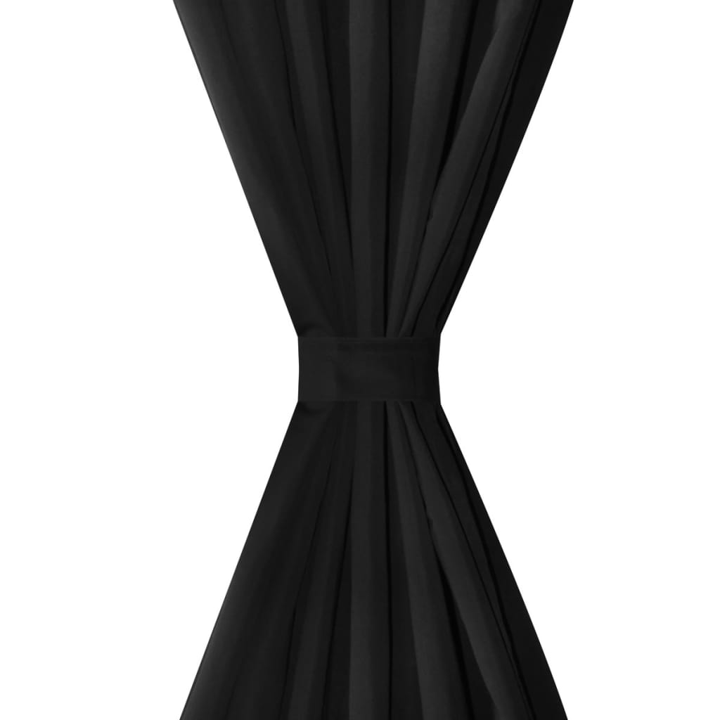 Rideaux en satin 2 pièces 140 x 175 cm Noir