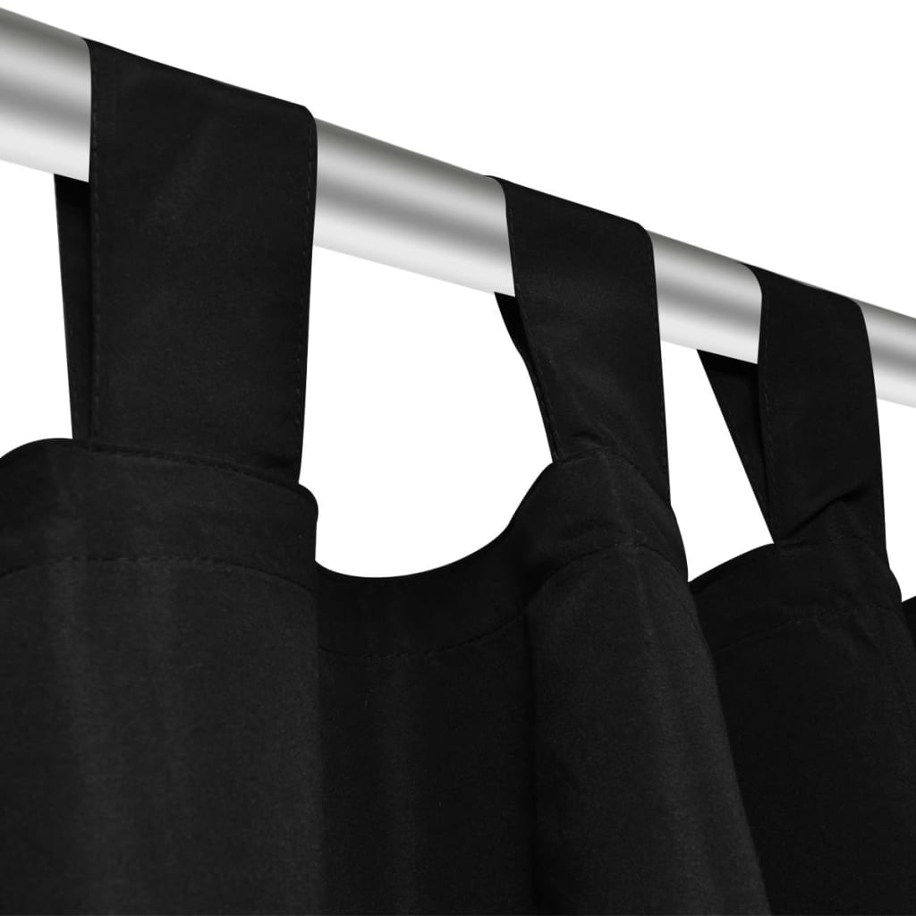 Rideaux en satin 2 pièces 140 x 175 cm Noir
