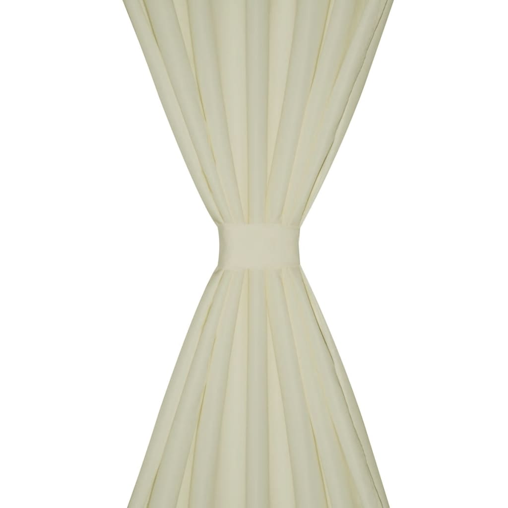 Vorhänge Gardinen aus Satin 2-teilig 140 x 245 cm Creme