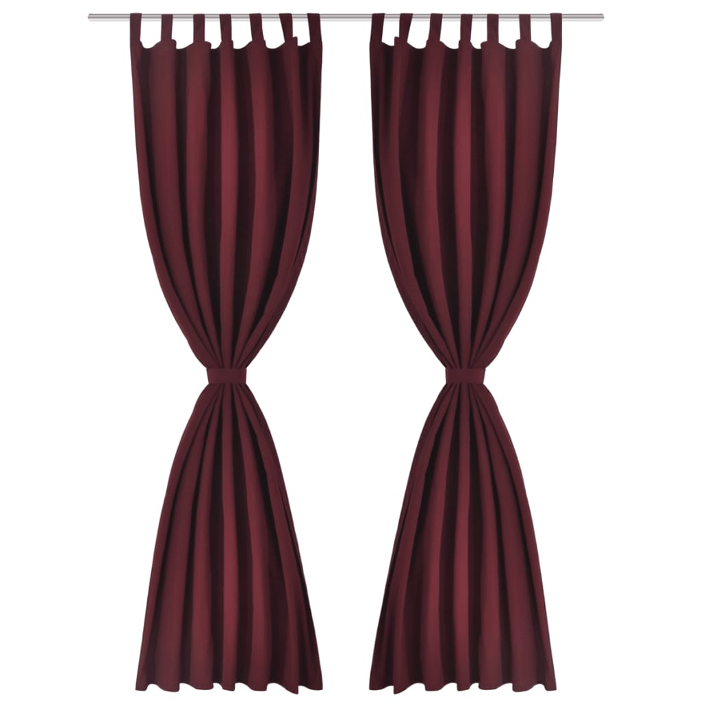 Satin Curtains, 2-piece, 140 x 225 cm, Dark Red