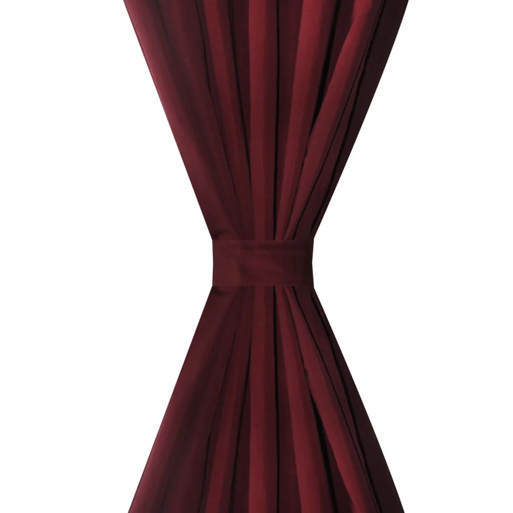 Satin Curtains, 2-piece, 140 x 225 cm, Dark Red
