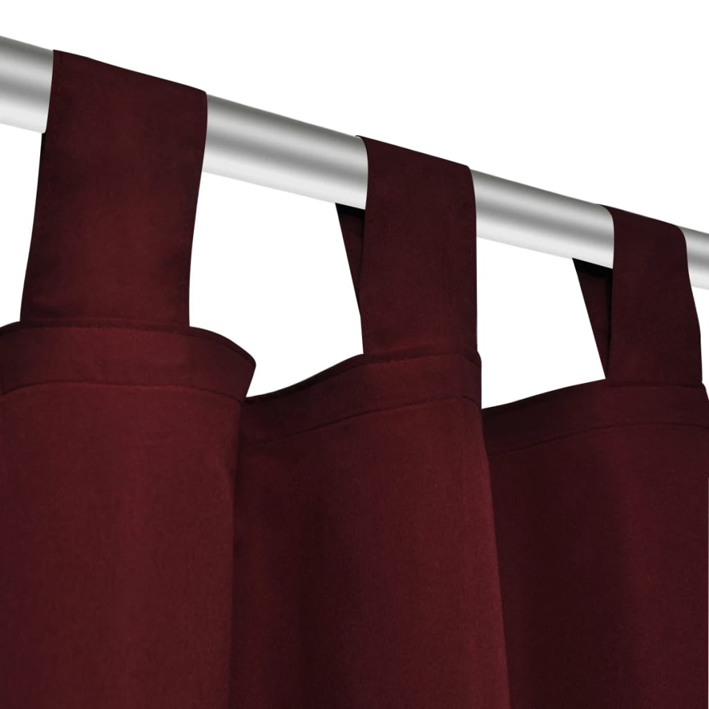 Satin Curtains, 2-piece, 140 x 225 cm, Dark Red