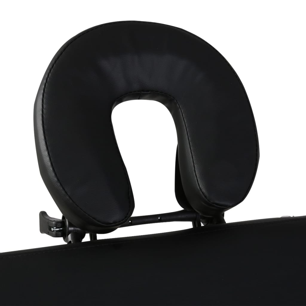Table de massage pliable 2 zones avec cadre en bois noir