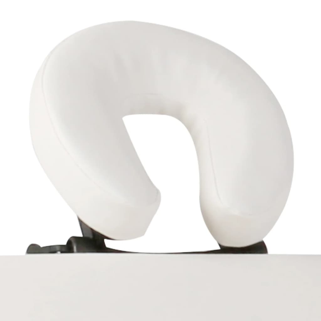 Portable Massage Table 2-Zone with Wooden Frame Cream White