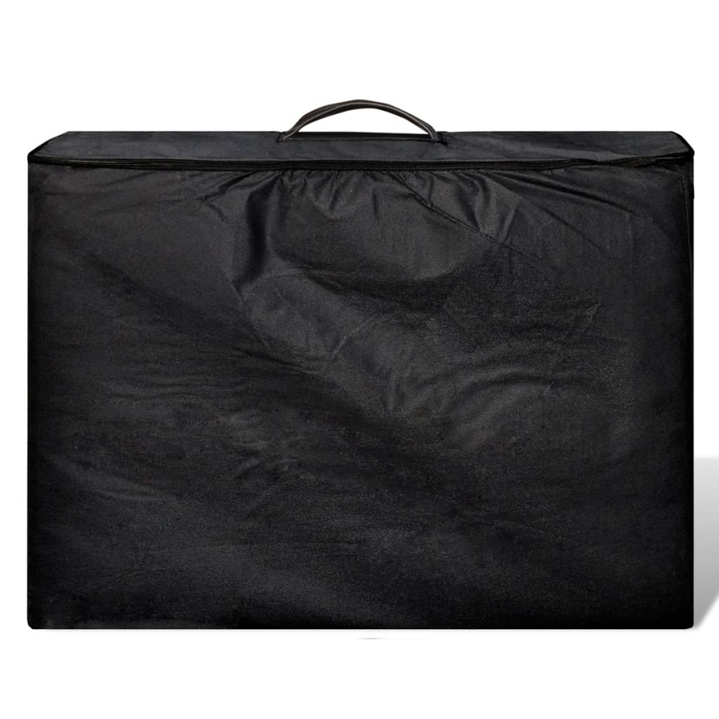 Table de massage pliable 2 zones avec cadre en aluminium noir